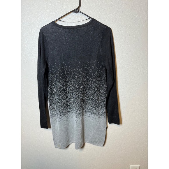 Apt. 9 Women's Black Silver Long Sleeve Ombre Knit Sweater Top - Picture 2 of 3